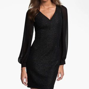 Marc New York by Andrew Marc Illusion Sleeve Shimmer Sheath Dress | Nordstrom